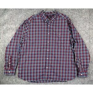 Vineyard Vines Shirt Men's Red White Blue Check Plaid Long Sleeve Stretch XXL